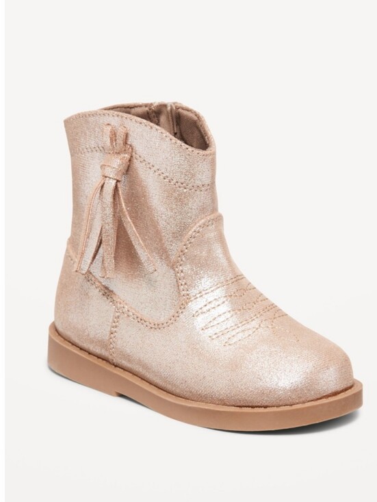 Old Navy Other - Old Navy Girls' Metallic Rose Tassel Cowboy Boot